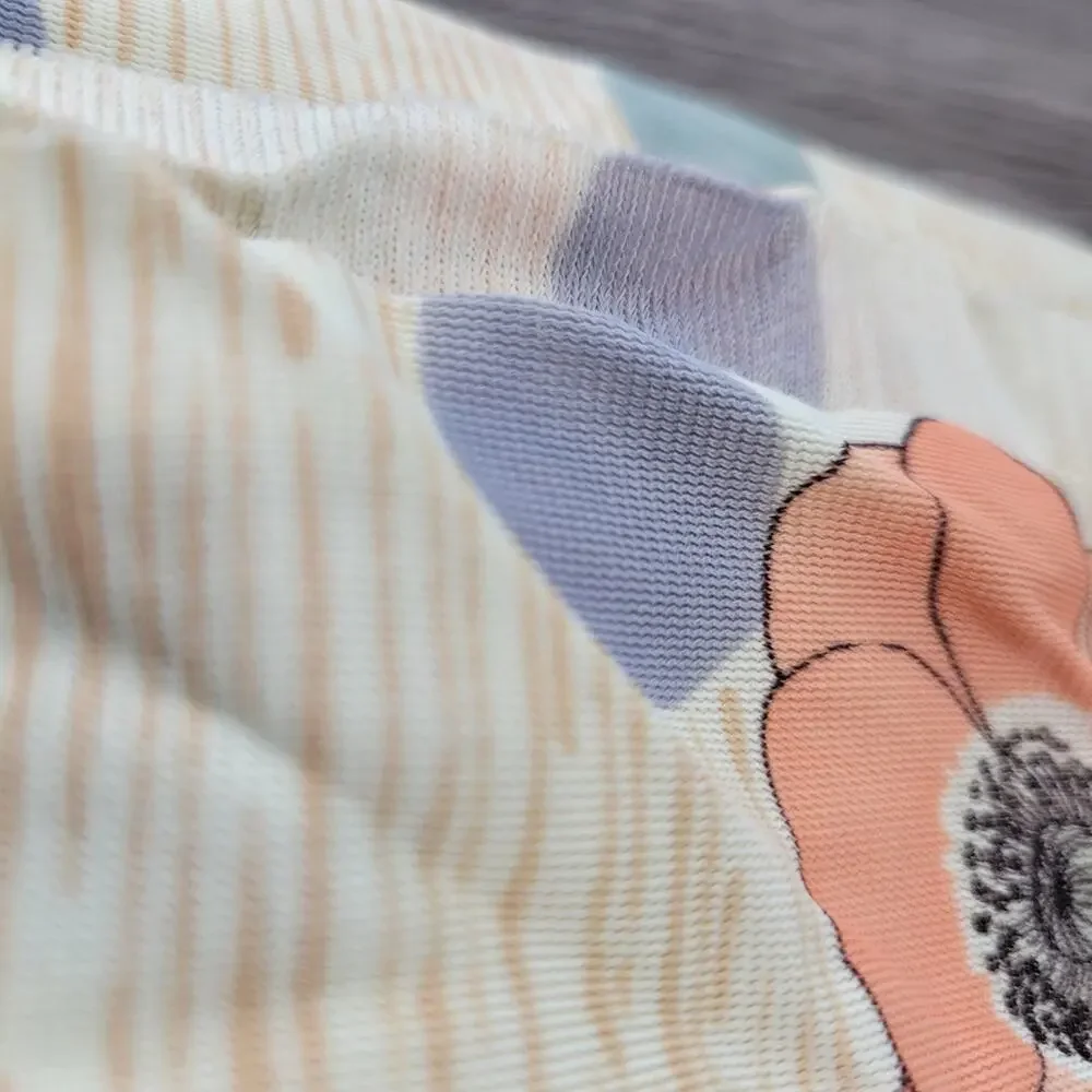 Vintage 70s Polyester (or polyblend) Floral Fabric - 45